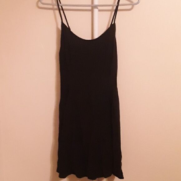 FOREVER 21 BLACK MINI SLIP CORSET BLACK DRESS SMALL - Picture 1 of 5